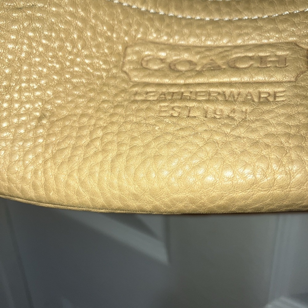 Vintage Coach Beige/ Tan  Pebbled Leather Slouchy Hobo Bucket Shoulder Bag 5715 - Picture 11 of 13